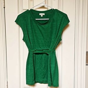 EUC Max Studio Top with Adjustable Drawstring Waist in Green, Sz Small